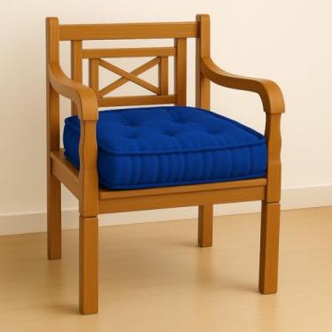 Imagem de Almofada Futon Turca 50x50x12cm - Tecido Oxford Durável para Bancos e Paletes de Madeira, Confortável e Decorativa, Versátil para Casa e Jardim (Azul Royal)