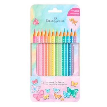 Imagem de Lápis De Cor Sparkle Pastel 12 Cores Lata Faber-Castell