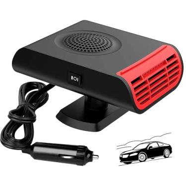 Imagem de Aquecedor e descongelador de carro de 12 V - aquecedor portátil potente de 150 W para carro, descongelamento rápido do para-brisa com ventilação giratória de 360°, conecte ao isqueiro para ar quente