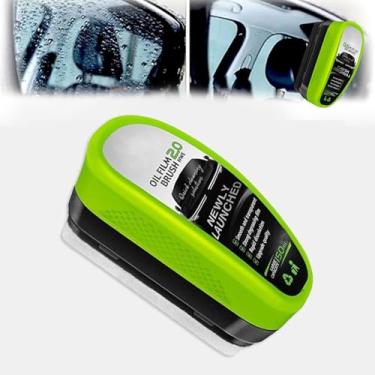 Imagem de Escova de limpeza de filme de óleo verde automotivo 2.0 novo revestimento de vidro para removedor de filme de óleo de vidro de para-brisa forte para remover e evitar chuva e neblina escova de vidro de