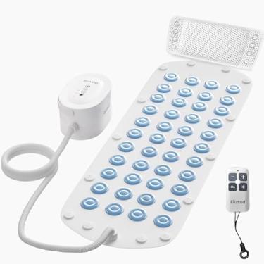 Imagem de Giztud Tapete de banho de espuma com aquecedor - spa portátil para banheira, tapete de ar à prova d'água de corpo inteiro com bomba de ar motorizada, massagem ajustável de 6 velocidades, controle