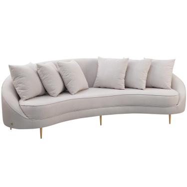 Imagem de Sofá 4 Lugares Para Sala de Estar Living Orgânico 270cm Moah T03 Linho Bege - Lyam Decor