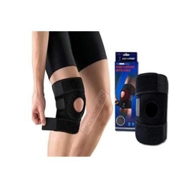 Imagem de Joelheira Articulada Reforçada Neoprene Ajustável Preta