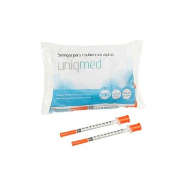 Imagem de Uniqmed Seringa de Insulina 0,5ml com Agulha Fixa 8x0,3mm (30G) com 10un
