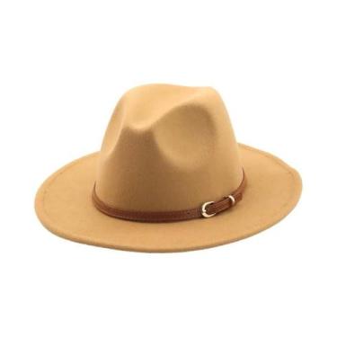 Imagem de Chapéu Fedora Branco E Preto Com Aba Larga 56-60cm Em Feltro Imitação 