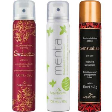 Imagem de Kit 3 Desodorante Intimo Feminino Sedução Sensualize Menta - Sofistica