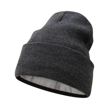 Imagem de Gorro Unissex De Inverno Em Tricô Com Forro De Cetim, Quente E Com Pun