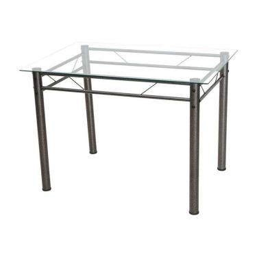 Imagem de Mesa De Jantar Avulsa Retangular Palma07x73 Cm Cromo Preto