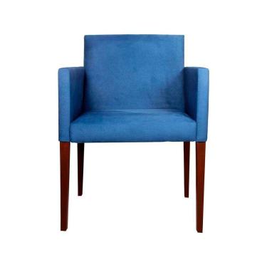Imagem de Poltrona Nina Tecido Suede Escritório Estofada - Azul Royal - Cor: Azul