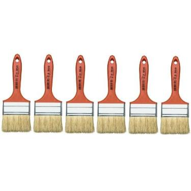 Imagem de Pincel Atlas, Trincha Média, Cerdas Brancas, 3" - 6 Unidades - PINCEIS