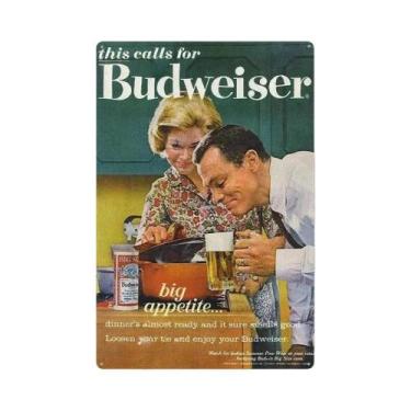 Imagem de Placa De Metal Retangular Vintage De Marca De Cerveja Para Decoração D