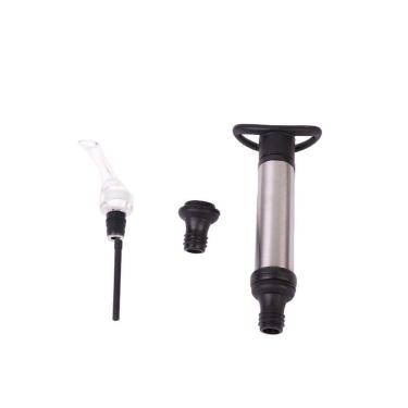 Imagem de Kit Vinho Com Bomba A Vácuo E Aerador Em Aço Inox Kenya Preto