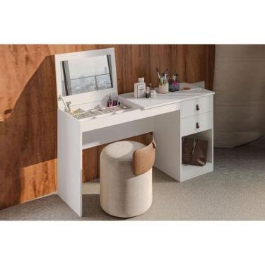 Imagem de Penteadeira Infantil Versa Home C- Espelho E 2 Gavetas Branco - Telasul