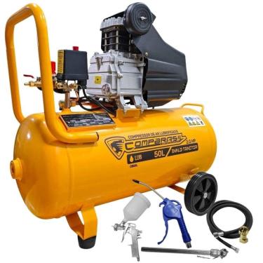 Imagem de Compressor Portátil Lub 8,6 Pés 2HP 50L com Kit 5 Peças EVALD TRACTOR COMPBRASIL