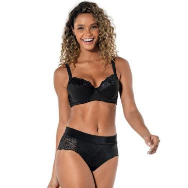 Imagem de Conjunto Lingerie Sustentação com Renda DeMillus 65307/57307, Preto, 4