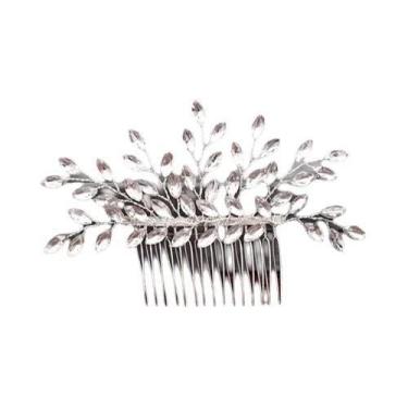 Imagem de Pentes De Cabelo De Noiva Com Pérolas Prateadas E Strass, Acessórios D