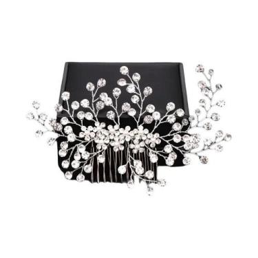 Imagem de Pentes De Cabelo De Noiva Com Pérolas Prateadas E Strass, Acessórios D