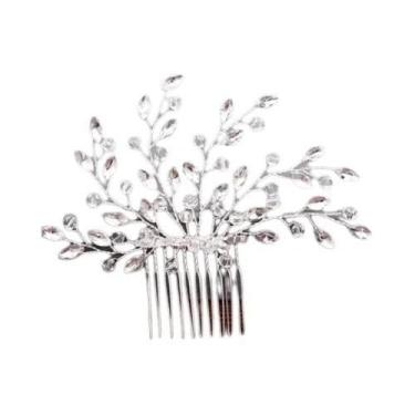 Imagem de Pentes De Cabelo De Noiva Com Pérolas Prateadas E Strass, Acessórios D
