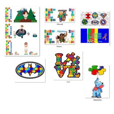 Imagem de Kit Impressão Folhas Sublimáticas Tema Autismo Autistas - Reidopendriv