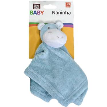 Imagem de Naninha Para Bebê Soninho Encantado 27x27cm Hipopótamo Azul