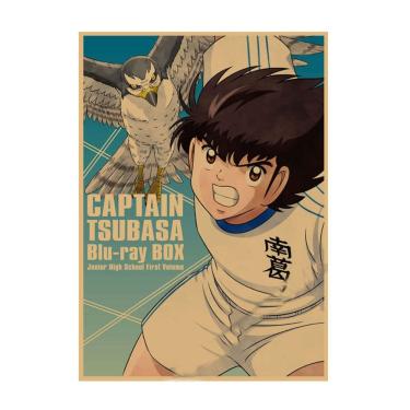Imagem de Pôster com pintura em papel kraft retrô Captain Tsubasa 30x42cm