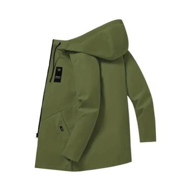 Imagem de Jaqueta Casual Masculina Com Capuz Em Cor Sólida, Com Cordão, Moda Pri