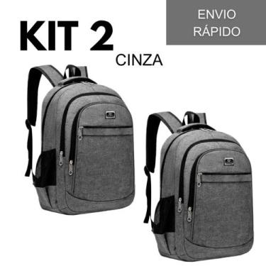 Imagem de Kit 2 Mochilas Bolsa Viagem Resistente Casual Viagem Faculdade Coreana
