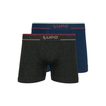 Imagem de Kit com 2 Cuecas Boxer Lupo 733-004 Colorido, Azul marinho, P