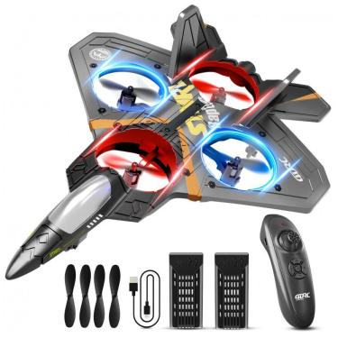 Imagem de Avião Quadcóptero de Controle Remoto com Sensor de Gravidade e Rolo de Acrobacias para Crianças e Adultos, 4DRC V17, Cinza