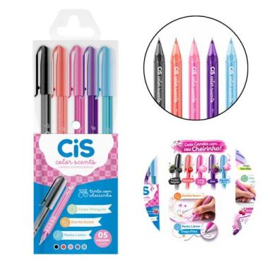 Imagem de Caneta Esferográfica Cis Color Scents Perfumada Estojo C/5 Unidades So