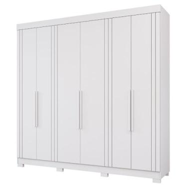 Imagem de Guarda Roupa Maite 6 Portas 6 Gavetas com Pés MDF - Panan, Branco