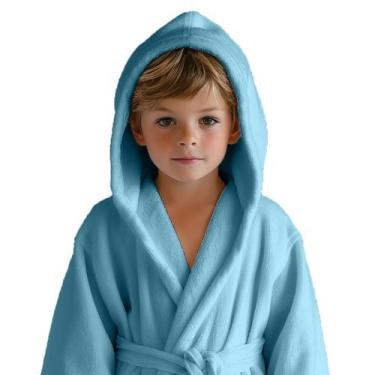 Imagem de Roupão Infantil e Juvenil Masculino Com Capuz De Microfibra Saída De b