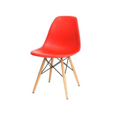 Imagem de Cadeira Eames Eiffel Base Madeira - Vermelho - Abra Casa, Vermelho, 1 