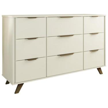 Imagem de Cômoda Europa Olimpia 100 em MDF, 9 Gavetas Moveis Europa, Off White