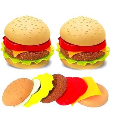 Imagem de Kit 2 Hambúrguer de Brinquedo Comidinha Monta e Desmonta - Futuro Kids