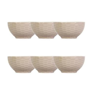 Imagem de Kit 06 Bowl Tigela Creme Relevo Ondas 416 ml Germer - Germer Porcelana