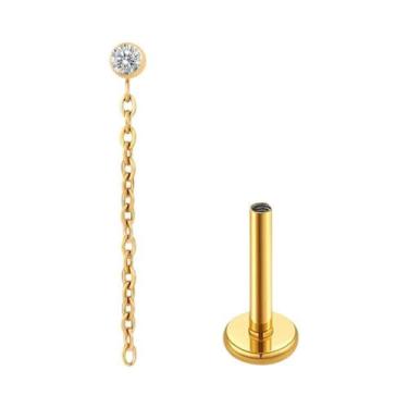 Imagem de Brinco De Titânio Com Pingente De Espada De Zircônia, Brinco De Gota D