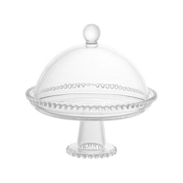 Imagem de Prato Para Bolo Doces Cristal Transparente Com Pé 20x18cm - Wolff
