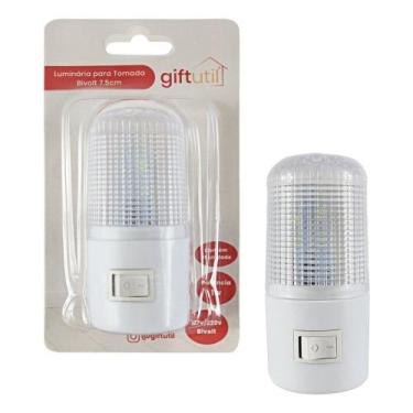 Imagem de Luz Noturna De Led Branco Frio Bivolt 127v220v Com Interruptor - Black