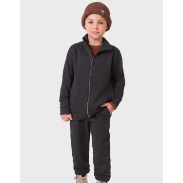 Imagem de Jaqueta Moletinho Gola Alta Com Zíper Quentinho Dia a Dia Elegante Inverno Frio - Menino 4 a 14 anos-Masculino