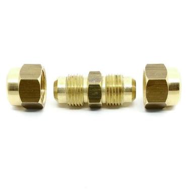 Imagem de Kit União Niple Latão 1/4 Sae Tubo Cobre Refrigeração - ALUMEGAS