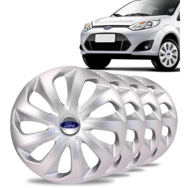 Imagem de Jogo 4 Calota Velox Aro 14 Prata Ford Fiesta Ka Escort Focus - Elitte
