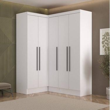 Imagem de Quarto Completo 5 Portas 4 Gavetas 3 Peças Viena Espresso Móveis Branco