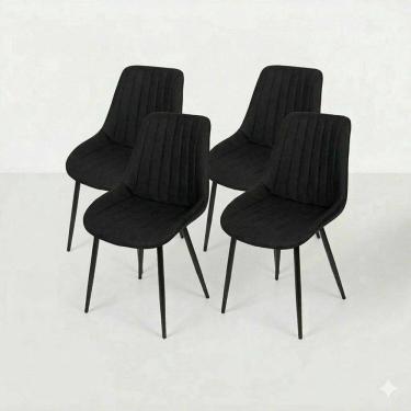Imagem de Conjunto com 4 Cadeiras para Sala de Jantar Volga Preto