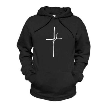 Imagem de Casaco Moletom Escudo Fé Estampado Premium Modelo Canguru - NoBrand, P