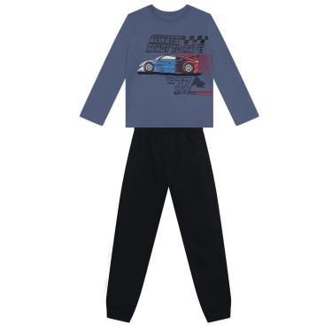 Imagem de Conjunto infantil menino em moletom de carro Brandili-Masculino