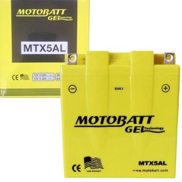 Imagem de Bateria 12v 5ah 85cca Yamaha 12n5-3b Yb5al-b Yb5l-b Mtx5al - Motobatt