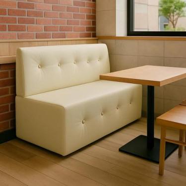 Imagem de Sofá Booth Capri 1,20M Estofado Clean Classic Restaurante Cor:Bege - F