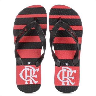 Imagem de Chinelo Flamengo Manto 1 2024 Preto Vermelho e Prata - Masculino-Masculino