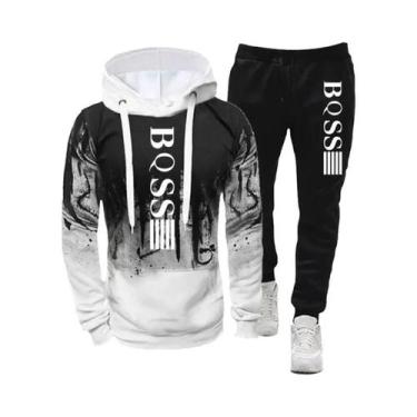 Imagem de Conjunto De Agasalho Masculino Para Corrida De Outono: Moletom Com Cap